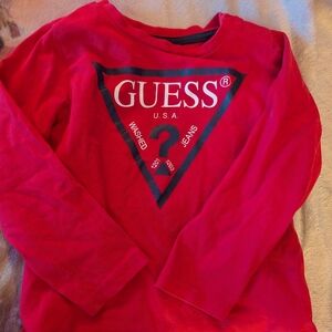 Guess Kids Red Long Sleeve Tee